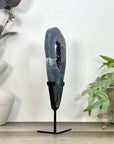 Natural Blue Banded Agate & Amethyst Geode Portal with Stand - MWS3242