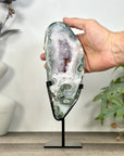 Natural Green Jasper & Quartz Geode Slice Portal - MWS3241
