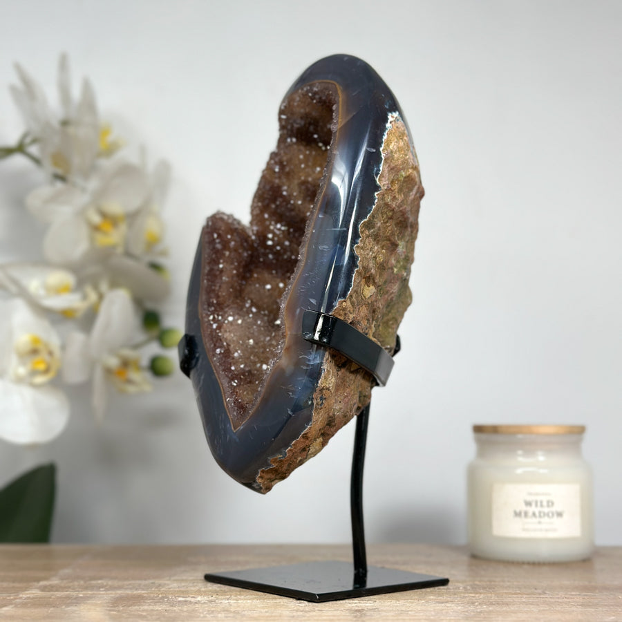 Unique Natural Caramel Tone Quartz Druzy Geode - MWS1522