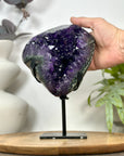 Natural Amethyst & Green Jasper Geode on Stand - MWS3130
