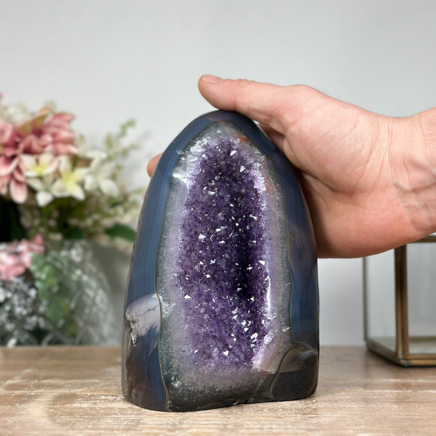 Unique Large Amethyst &amp; Agate Cathedral Geode - CBP1079