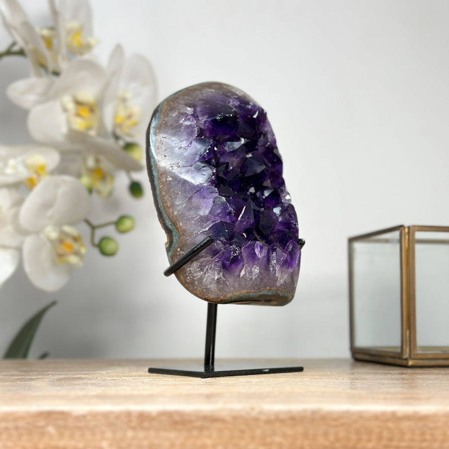 Natural Amethyst Cluster with Large &amp; Shinny Crystals - MWS2126