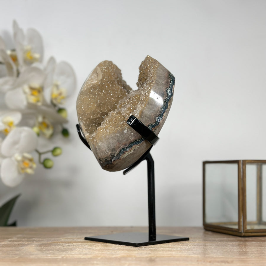 Natural Yellow Sugar Druzy Geode - MWS1890