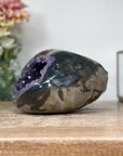 Natural Amethyst & Agate Stone Geode with polished Shell - STGE0001