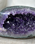 Natural Amethyst Geode with Green Jasper Shell From Uruguay - STGE0113