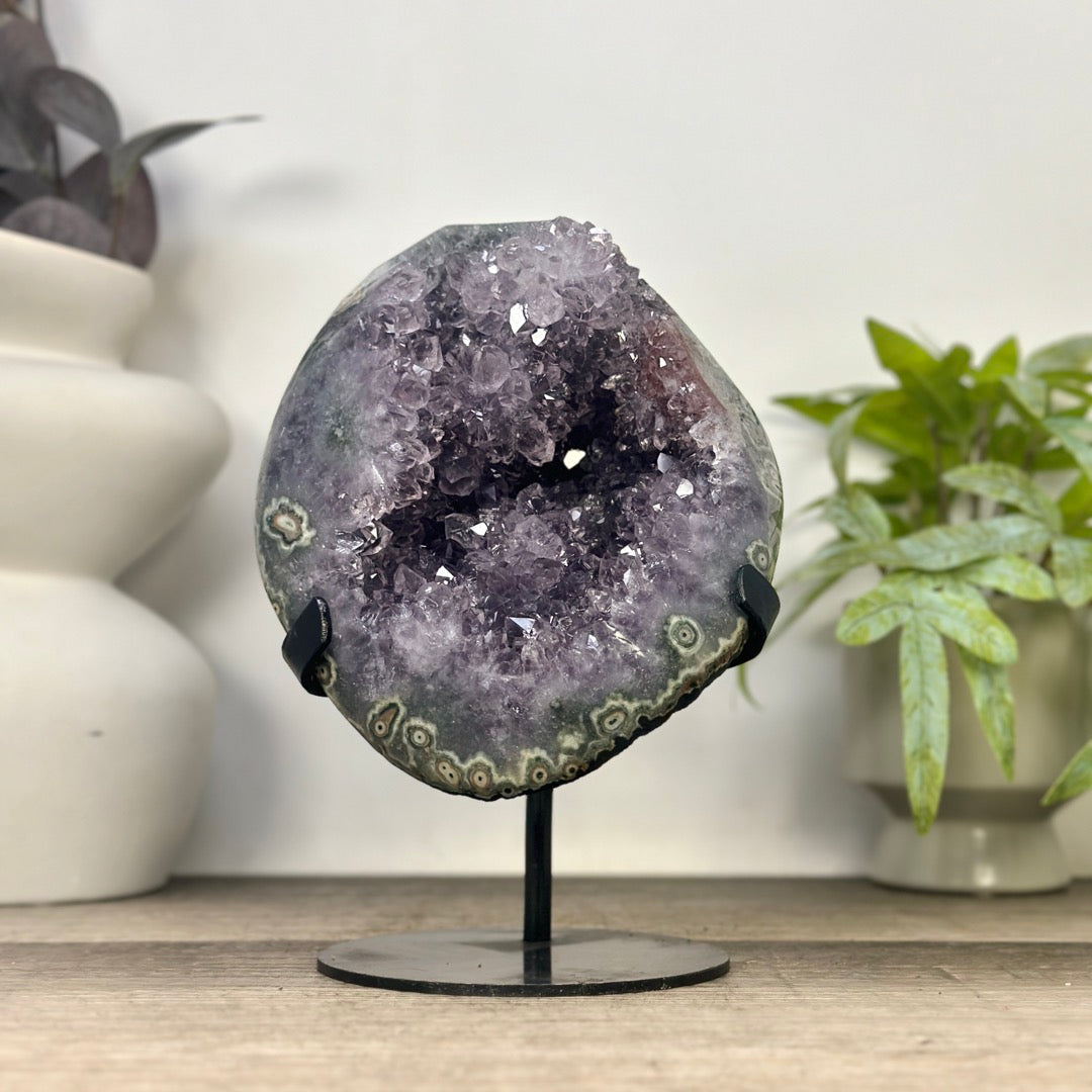 Large Amethyst Geode with Stunning Green Jasper Shell - MWS3343