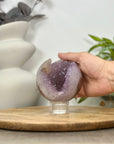 Uruguayan Amethyst Druzy & Agate Sphere Geode - SPH0150