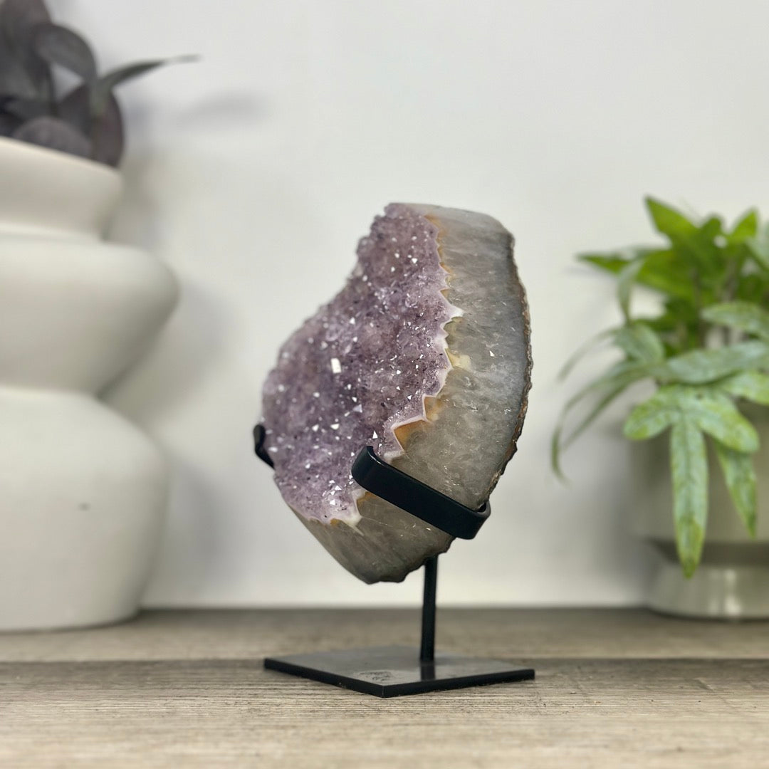 Natural Amethyst Cluster with Unique Quartz Matrix - MWS3333