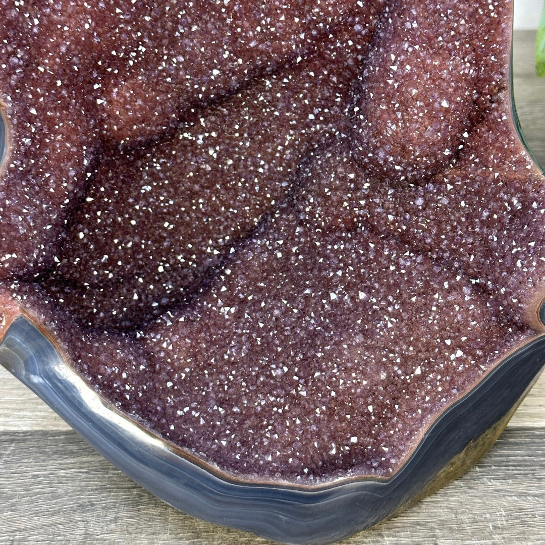 Natural Red Amethyst &amp; Blue Agate Statement Piece from Uruguay - CBP1429