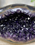 Natural Deep Purple Amethyst Geode with Agate Shell - STGE0102