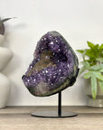 Natural Deep Purple Amethyst Geode with Calcite Inclusion - MWS3354