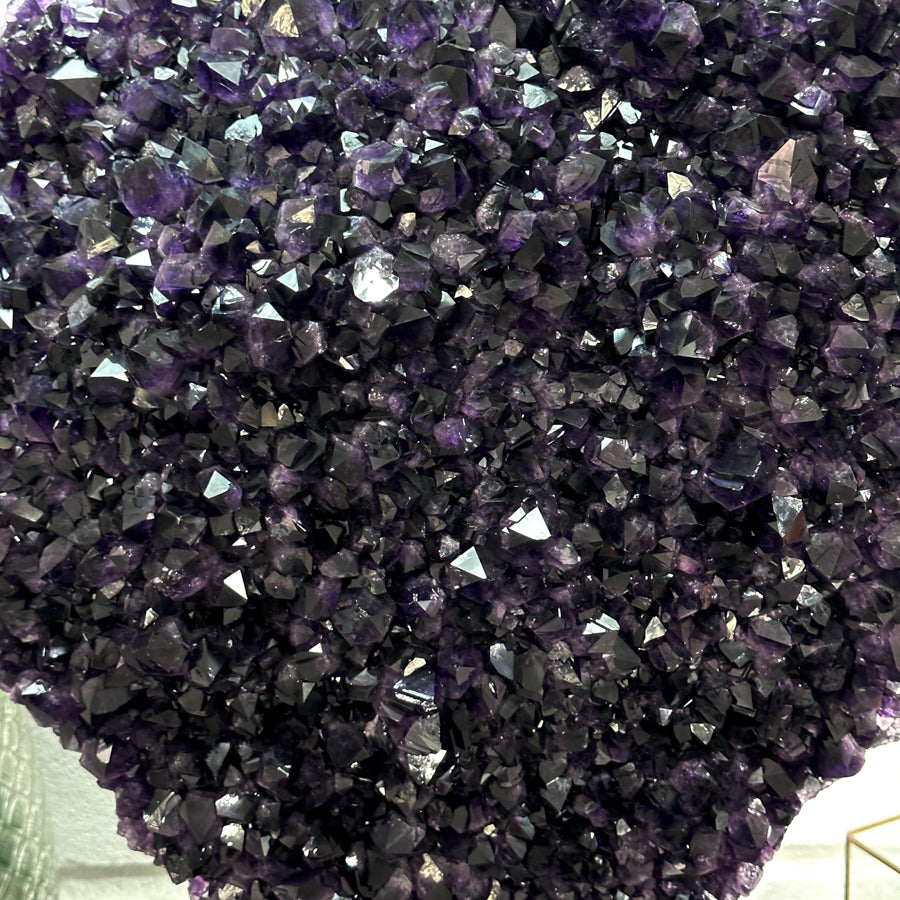 Natural Amethyst Crystal Cluster, Masive Top Quality Stetement Piece - Premium Stand Included - MWS2760