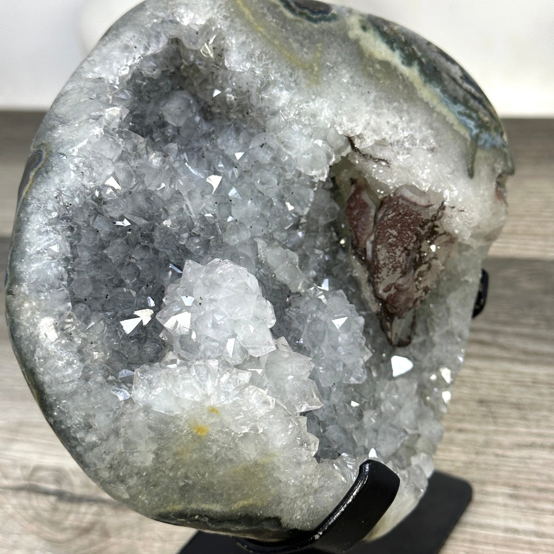 Natural Quartz Geode with Calcite Formation - MWS3286