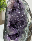 Amethyst Geode Crystal Cluster with Purple and Gray Jasper Bands - CBP1168