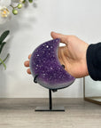 Amethyst Moon Carving on Metal Stand - MWS2574