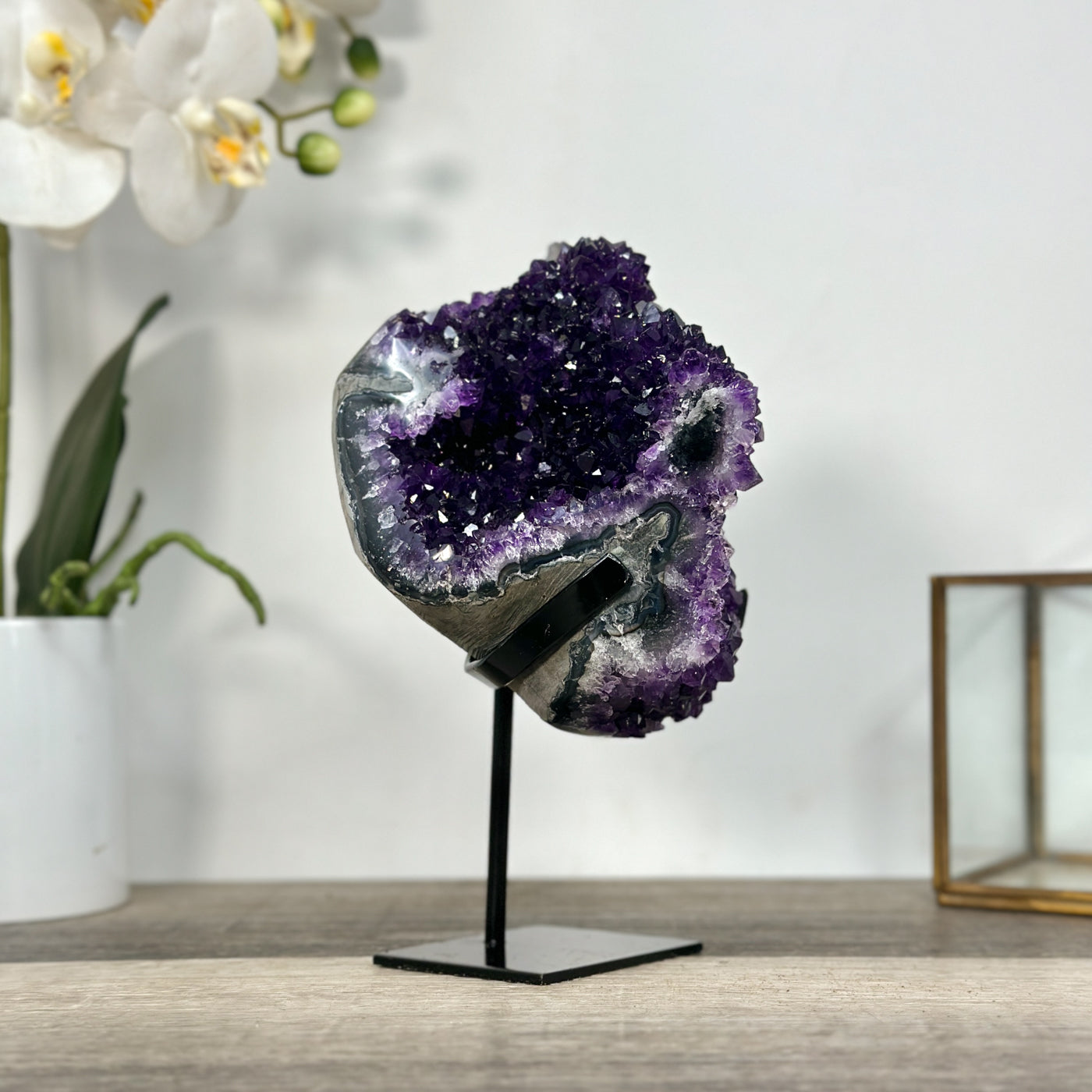 Top Grade Amethyst Crystal Cluster with Deep Purple Points for Home Decor - MWS2676