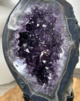 Natural Agate & Amethyst Geode on Metal Stand - MWS3131