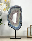 Blue Banded agate & Amethyst Stone Portal, Stand Included - MWS2322
