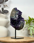 Amethyst Crystal Specimen on Metal Stand for Home Decor - MWS3066