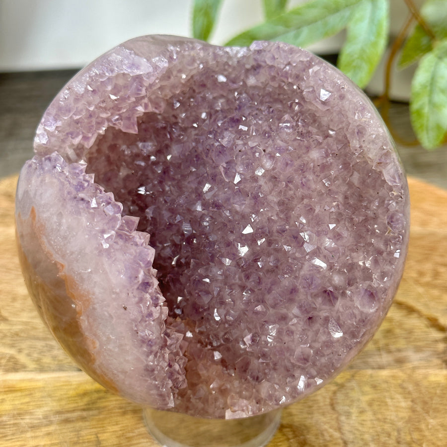 Amethyst Druzy &amp; Jasper Sphere Geode - SPH0179