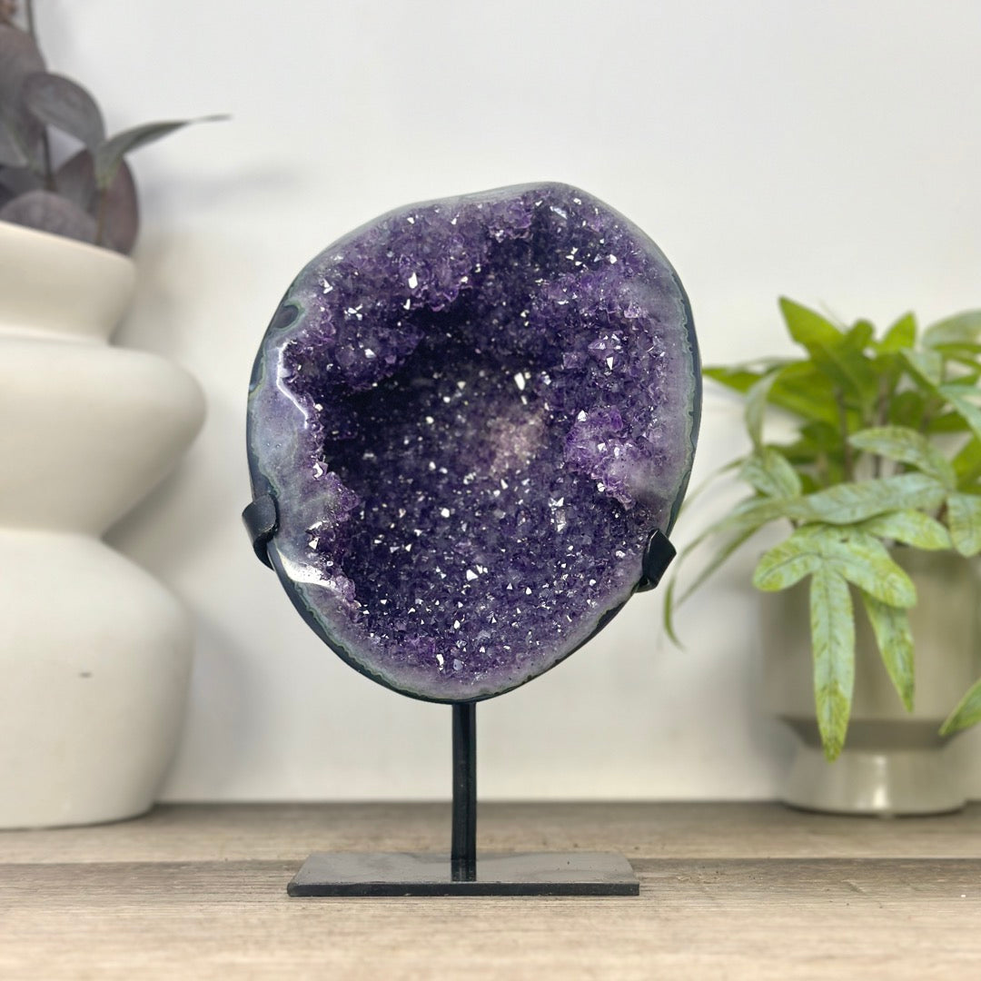 Natural Amethyst Geode on Stand from Uruguay - MWS3352