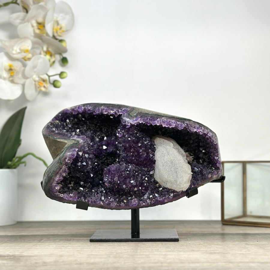 Huge Natural Amethyst Stone Geode with Rare Calcite Formation - MWS2836