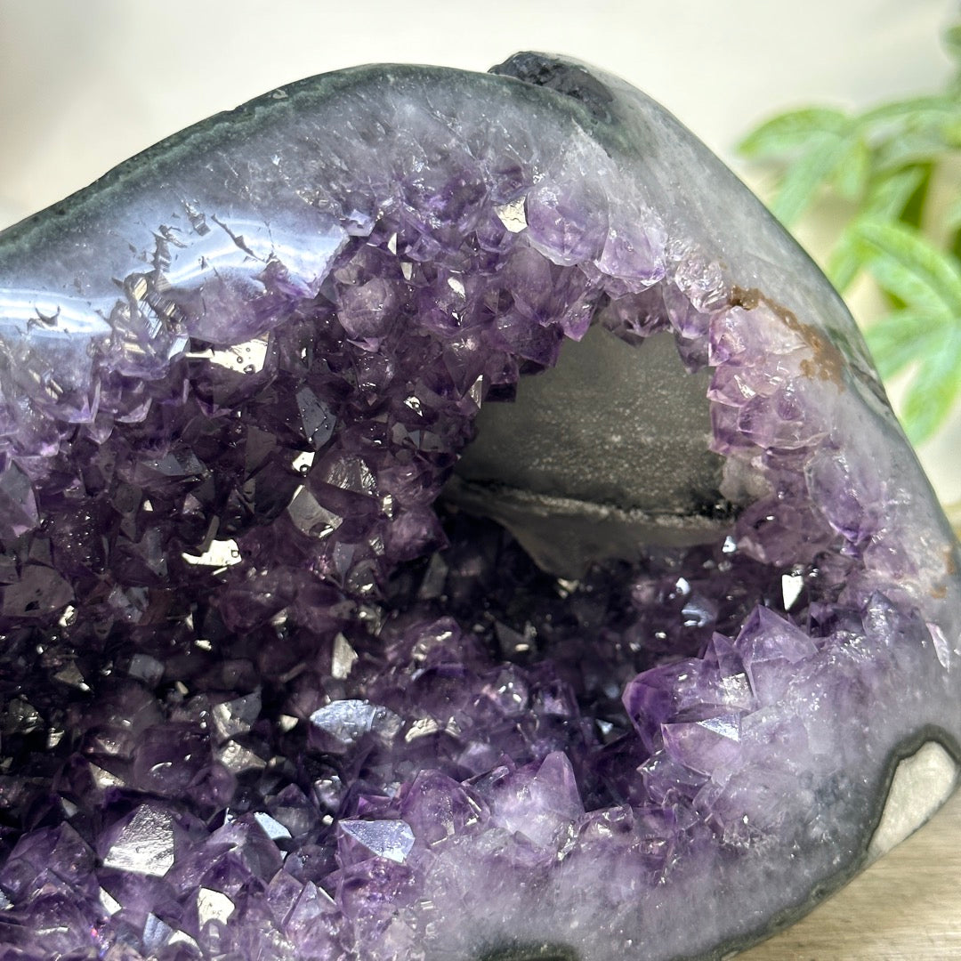 Natural Amethyst Geode with Calcite Inclusion from Uruguay - STGE0064