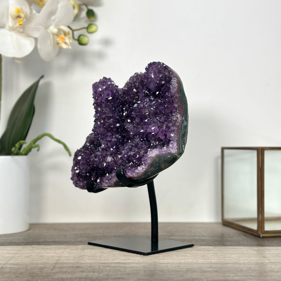 Amethyst Crystal Cluster on Stand for Home Decor Display - MWS2643
