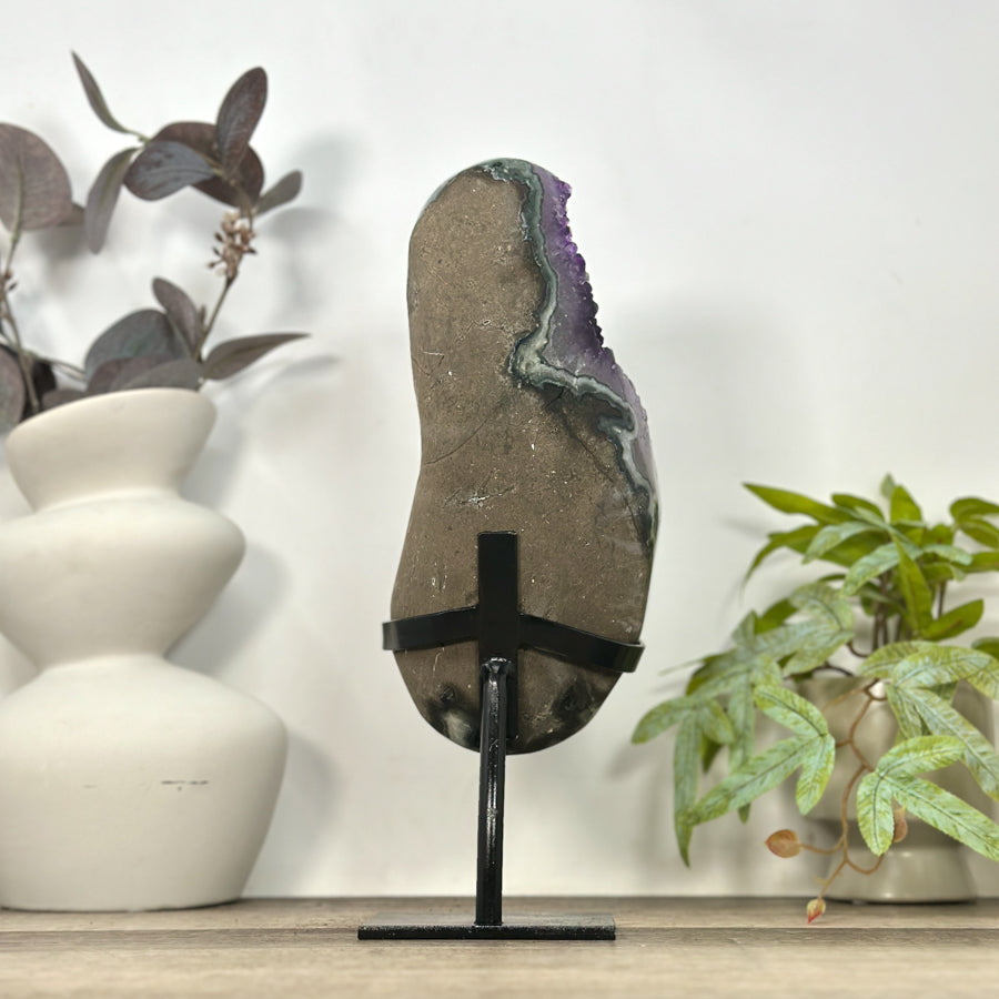Amethyst CrystalStatemen Piece on Metal Stand - MWS3196