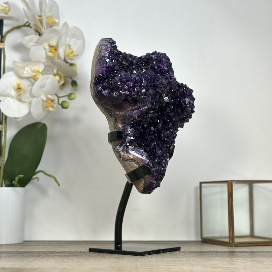 Premium Quality Amethyst Crystal Cluster – Natural Specimen on Stand - MWS2938