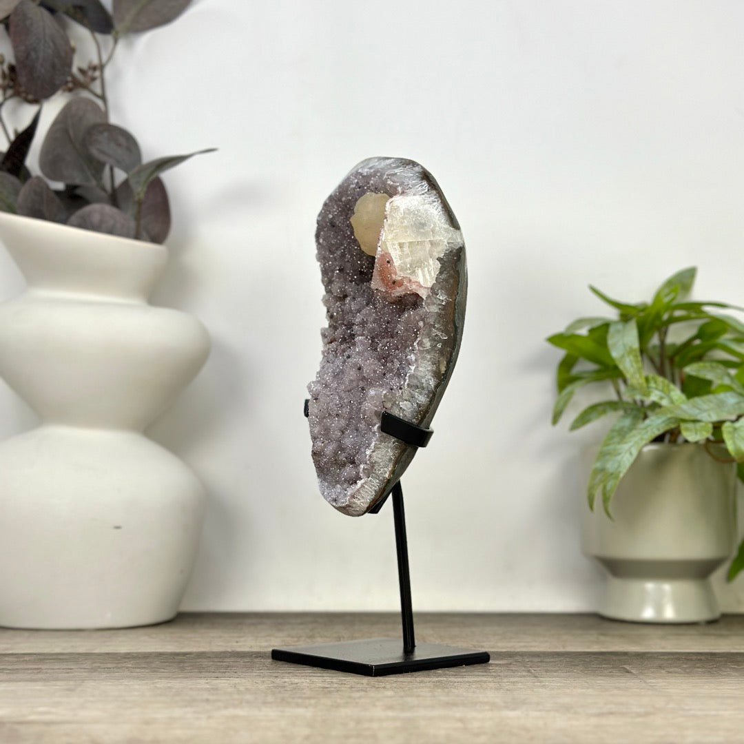 Natural Rare Sugar Amethyst Crystal Cluster on Stand - MWS3389