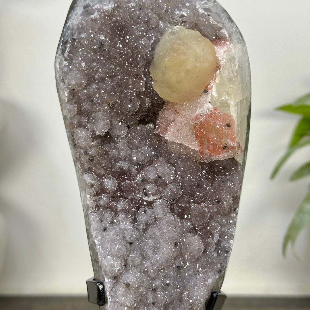 Natural Rare Sugar Amethyst Crystal Cluster on Stand - MWS3389