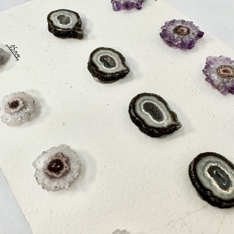 Natural amethyst Jasper &amp; Quartz Stalactite Slices Wholesale Flat - Ideal for Pendants - STS0060