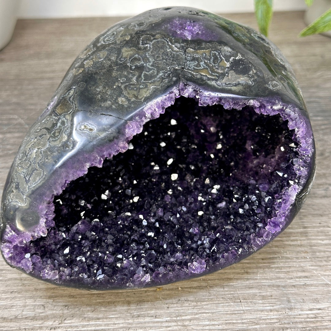Uruguayan Amethyst Geode with Polished Shell - STGE0090