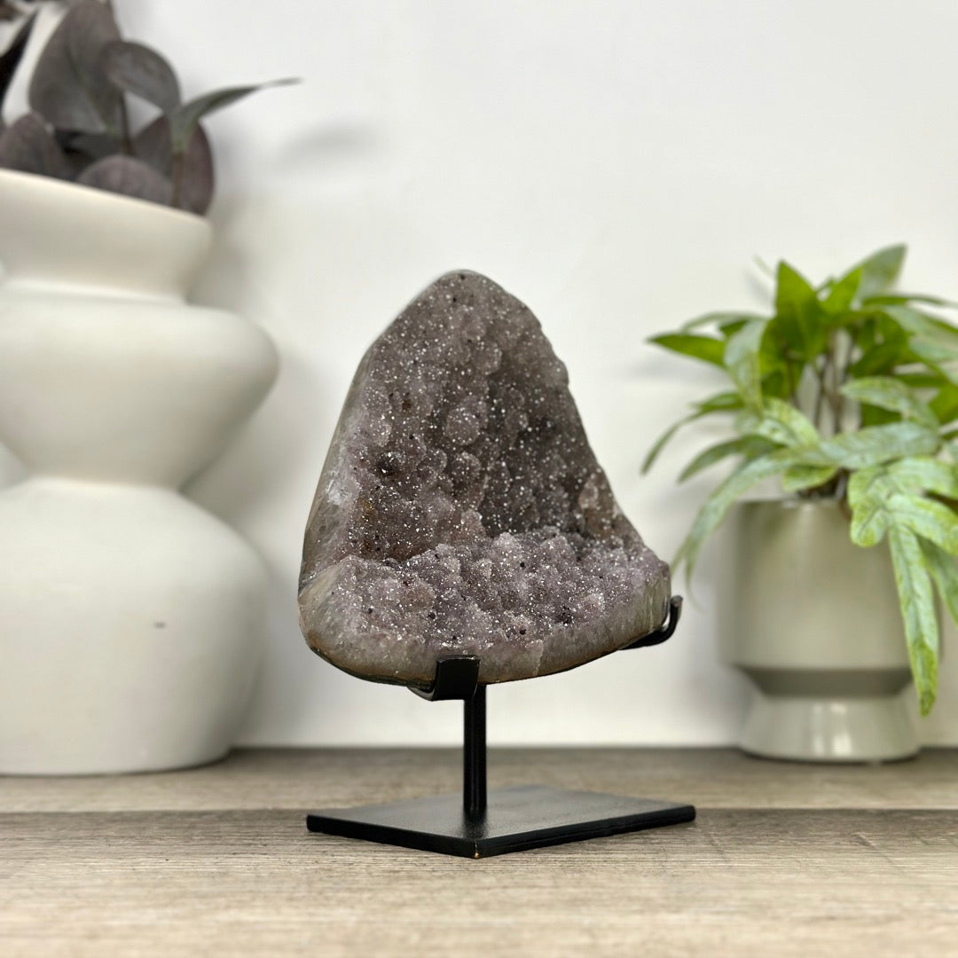 Natural Sugar Quartz Specimen on Metal Stand - MWS3371