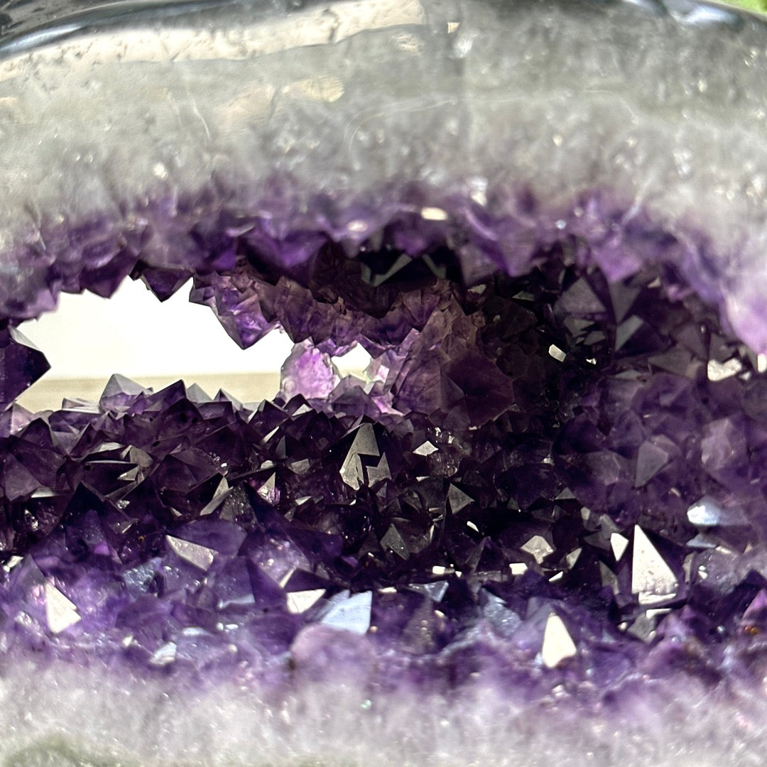 Xl Natural Amethyst Geode with Agate Shell - STGE0072