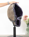 XXL Natural Amethyst Geode on Rotery Stand - AWS1454