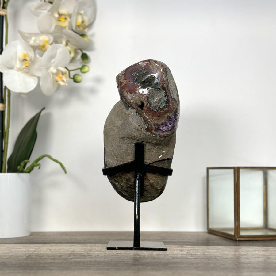 Amethyst Geode with Dark Purple Crystals on Stand - MWS2647