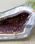 Large Blue Banded Agate & Amethyst Stone Geode - STGE0114