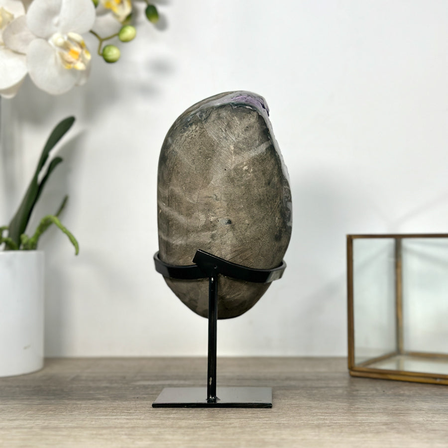 Deep Purple Amethyst Cluster With Green Jasper Shell – Unique Crystal Display Piece for Altar Decor - MWS2492