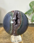 Banded Agate & Druzy Sphere Geode - SPH0220