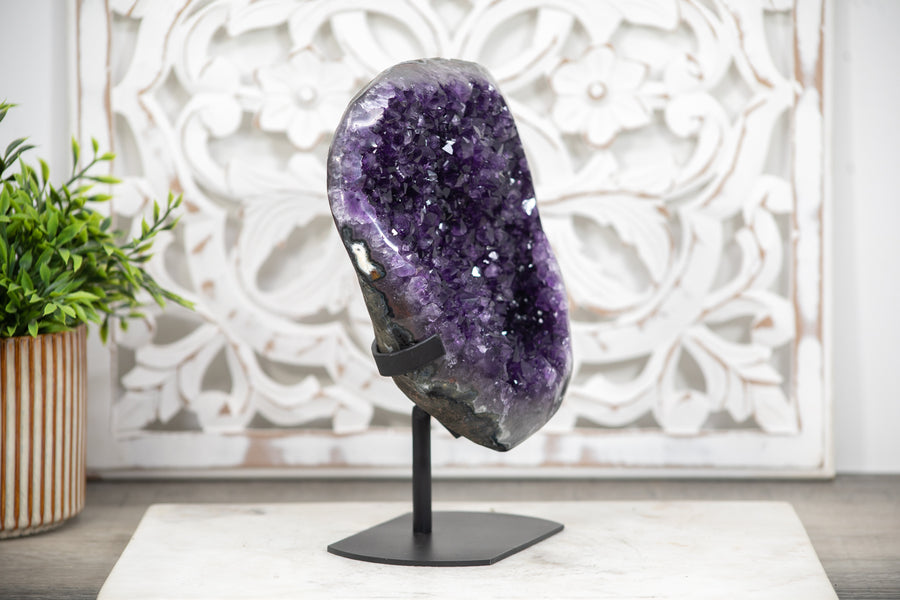 AAA Natural Amethyst Stone with Super Shinny Crystals - MWS0084