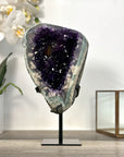 Amethyst Geode with Green Jasper Matrix on Stand – Natural Mineral Specimen - MWS2613