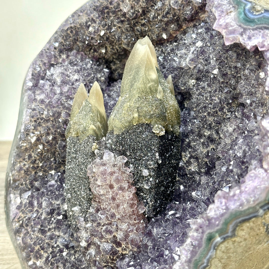 Unique Natural Amethyst Geode with Collection Grade Calcite Specimen - CBP1421