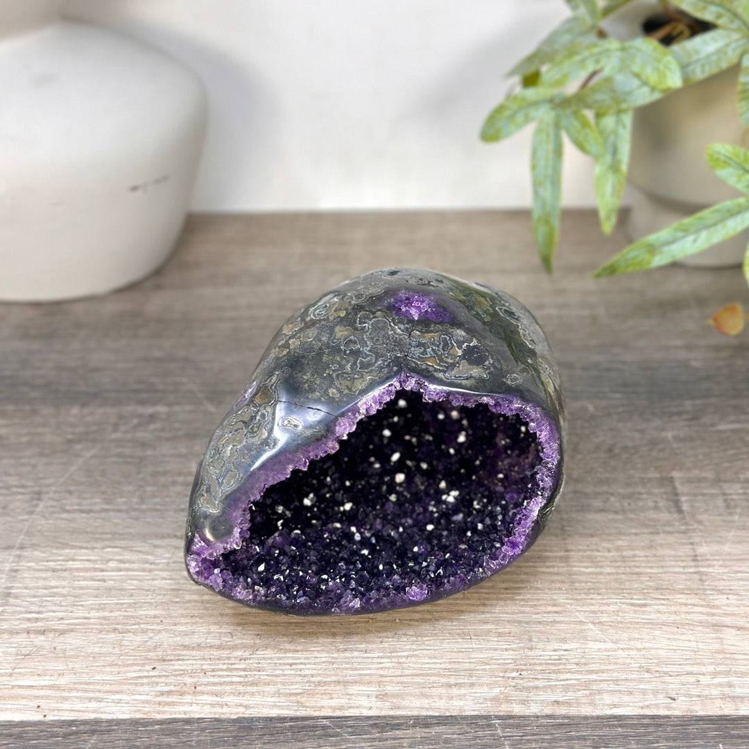 Uruguayan Amethyst Geode with Polished Shell - STGE0090