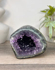 Natural Amethyst Geode with Green Jasper Shell - STGE0092