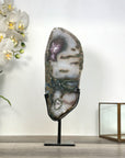 Amethyst and Quartz Slice Mineral Specimen for Home Decor - MWS2666