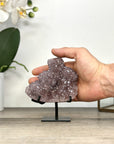 Amethyst Crystal Cluster on Metal Stand – Light Purple Quartz Display Piece - MWS2886