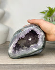 Natural amethyst Geode with Calcite Crystal Inclusions - STGE0091