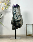 Top Grade Natural Amethyst Geode, Deep Purple Crystals, Stand included - MWS2483